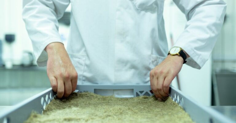 Pesquisador praticando apresentação oral em frente a espelho.