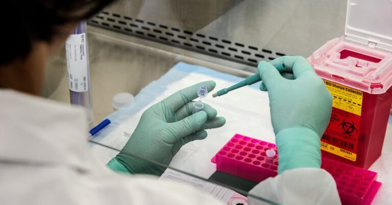 Pesquisador definindo população e amostra de pesquisa em laptop com fundo minimalista