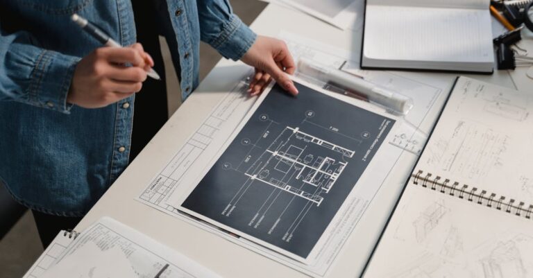 Mão desenhando diagrama de mediação e moderação em caderno com fundo claro e foco nítido