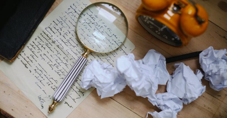 Pesquisadora delineando lista de objetivos gerais e específicos em papel branco