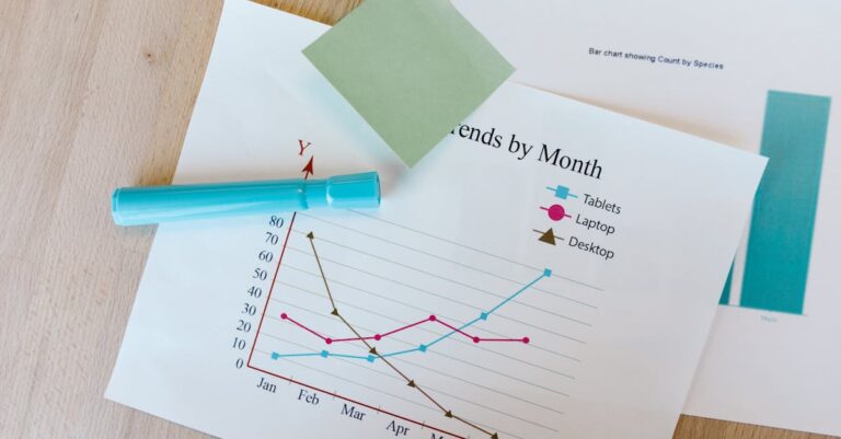 Estatístico profissional comparando gráficos e tabelas em escritório minimalista com fundo claro