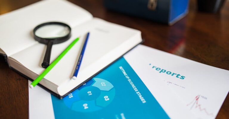 Pesquisador analisando relatório acadêmico com gráficos de desempenho em ambiente iluminado naturalmente